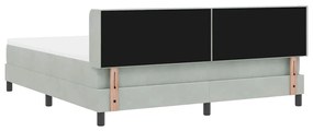 Camaspring vidaXL com colchão Cinza claro 180x200 cm Veludo