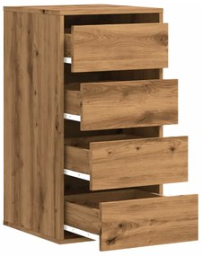 Cómoda com 4 Gavetas - 40x41x76 cm - derivados de madeira - carvalho a