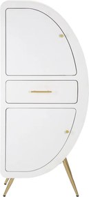 ARMÁRIO DE 2 PORTAS VENUS 60X32X133 CM BRANCO E DOURADO