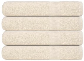 vidaXL Toalhas FROGN 4 pcs 100x200 cm 360 g/m² creme
