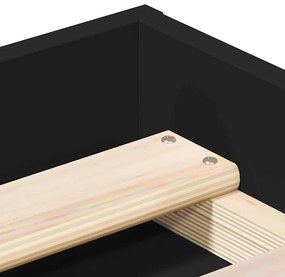 Estrutura de cama solteiro 75x190 cm preto