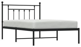 Estrutura de cama com cabeceira 107x203 cm metal preto