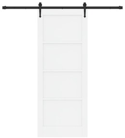Porta Deslizante vidaXL com Conjunto de Hardware Branca 83x211 cm Made
