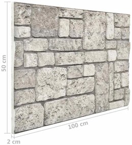 Painéis de parede 3D design tijolos cinzentos 10 pcs EPS
