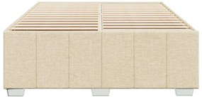 Estrutura de cama sem colchão 160x200 cm tecido cor creme