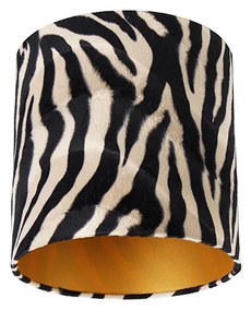 Abajur de veludo com padrão de zebra 25/25/25 interior dourado Clássico / Antigo