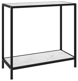 vidaXL Mesa consola 80x35x75 cm vidro temperado branco