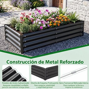 Cama de Jardim Elevada, 123 x 64 x 29 cm, Base Aberta, Cinzento-escuro