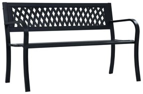 vidaXL Banco jardim 125 cm aço preto