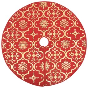 Saia de árvore de Natal luxuosa 122 cm com meia tecido vermelho