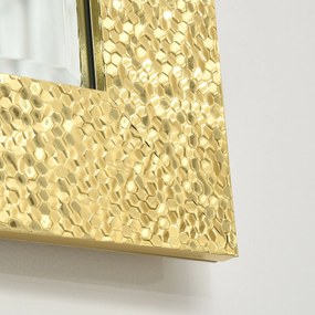 HOMCOM Espelho de Parede 80x60cm Espelho Decorativo com 4 Ganchos e Estrutura de Mosaico 3D Estilo Moderno para Sala de Estar Dormitório Sala de Jantar Entrada Dourado