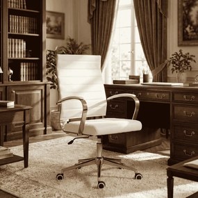 Cadeira de Escritório Havana Couro Sintético Branco