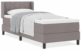 Cama Box Spring com Colchão Taupe, 80x200 cm, Tecido