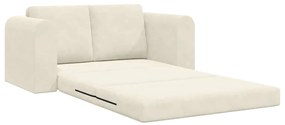 Sofá-Cama 2 em 1 Creme 148x71x83 cm Veludo