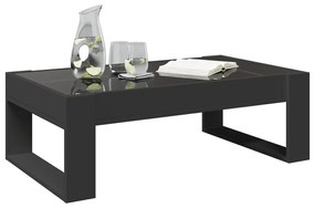 Mesa de centro luzes LED Infinity 90x53x30 cm preto