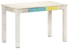 Mesa de jantar 120x60x76 cm madeira de mangueira maciça branco