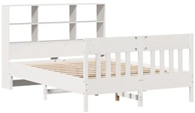 Cama sem colchão 120x200 cm madeira de pinho maciça branco