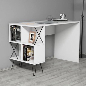 Secretária Extra – Branco/Preto – 120 cm x 78,8 cm x 60 cm