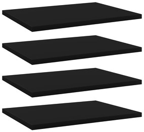 Prateleiras para estante 4 pcs 40x30x1,5cm contraplacado preto