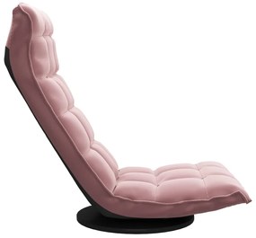 Cadeira de piso giratória veludo rosa