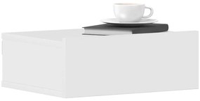 Mesas de cabeceira suspensas 2 pcs 40x30x15 cm branco brilhante