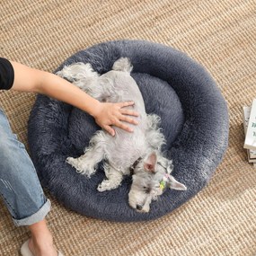 Cama para cães Ø 70 cm almofadada e macia Cinzento escuro