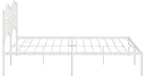 Estrutura de cama com cabeceira 193x203 cm metal branco