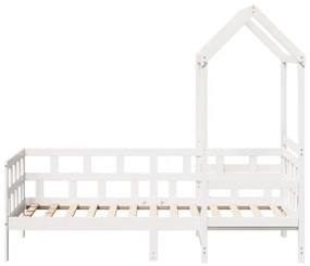 Sofá-cama c/ telhado 90x190 cm madeira de pinho maciça branco