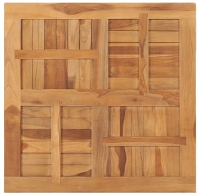 Tampo de mesa quadrado 80x80x2,5 cm madeira de teca maciça
