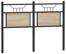 Cabeceira de cama 120 cm derivados madeira/aço carvalho sonoma