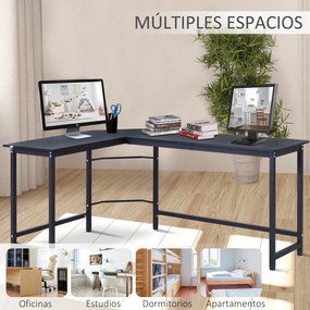 Vinsetto Secretária de Canto Mesa de Computador em Forma de L com Estr