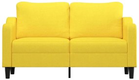 Sofá de 2 lugares 140 cm tecido amarelo-claro