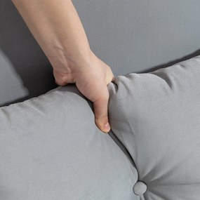 Sofá Cama Sofá Convertível em Cama de 2 Lugares Dobrável com Encosto Ajustável em 5 Níveis e 2 Almofadas 102x73x81 cm Cinza