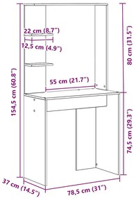 Mesa de Computador Branca Branca Madeira engenheirada Média