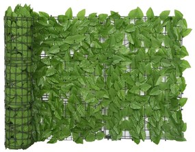 315498 vidaXL Tela de varanda com folhas verde 600x75 cm