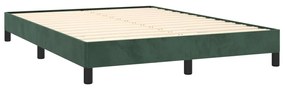 Estrutura de cama 140x190 cm veludo verde-escuro