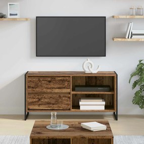 vidaXL Gabinete para TV com gaveta Madeira Antiga 100 x 36 x 49,5 cm