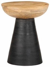 vidaXL Mesa de apoio preto Ø37x45 cm madeira de mangueira maciça