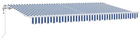 Toldo Retrátil Azul e Branco 400x200 cm 400 x 200 cm 4 x 2 m