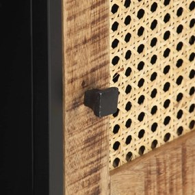 Móvel de TV 120x30x40cm mangueira áspera maciça e palha natural
