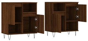 Aparadores 2 pcs derivados de madeira carvalho castanho
