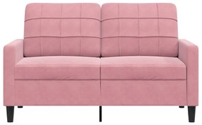 Sofá de 2 lugares veludo 120 cm rosa