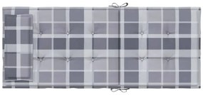 Almofadões cadeira encosto alto 6pcs tecido oxford xadrez cinza