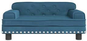 Cama para cães 70x45x30 cm veludo azul