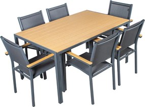 Conjunto Jardim 74615/74616 (mesa + 6 cadeiras | metal + polipropileno)