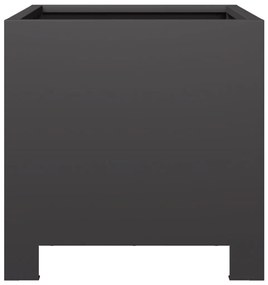 Vaso/floreira de jardim 2 pcs 30x30x30 cm aço preto