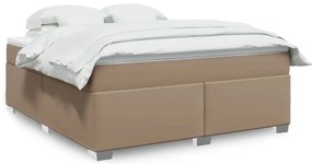 vidaXL Cama com molas/colchão 180x200 cm couro artificial cappuccino