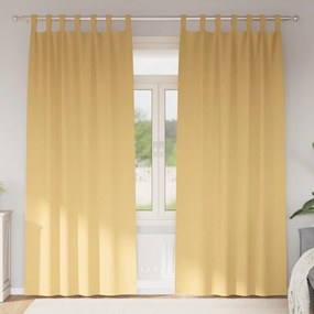 vidaXL Cortinas com cortinas 2 pcs Bege 245 x 140 cm Poliéster