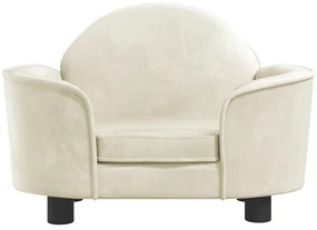 Cama para cães 66x40x45 cm veludo cor creme