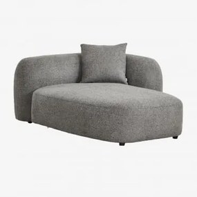 Chaise Longue Direito Para Sofá Modular Em Chenille Coco Pano De Chenille Grosso Cinzento Granito - Sklum